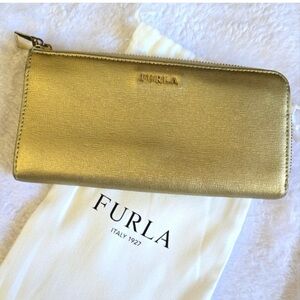 Furla Gold Women's Wallet and Dust bag